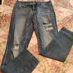 Distressed Blue Jeans